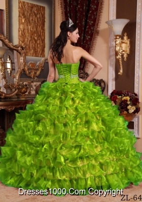 Sweetheart Organza New Style Quinceanera Dresses with Beading and Ruffles