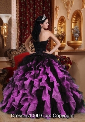 Exclusive Sweetheart Organza Beading Quinceanera Dresses Gowns with Beading and Ruffles