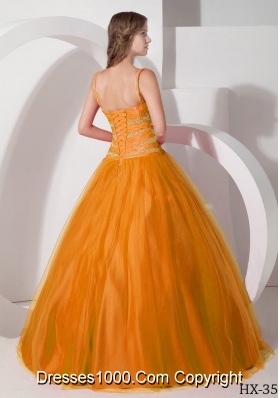 Spaghetti Straps Princess Quinceanera Gowns Dresses with Beading