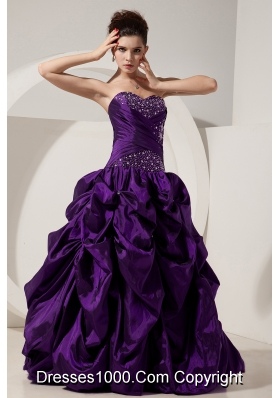 2014 Classical Princess Sweetheart Beading Quinceanera Gowns with Pick-ups