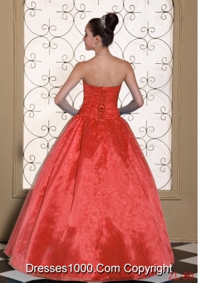 2014 Lovely Strapless Quinceanera Dress With Beading