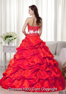 Princess Sweetheart for 2014 Appliques Quinceanera Dress with Pick-ups