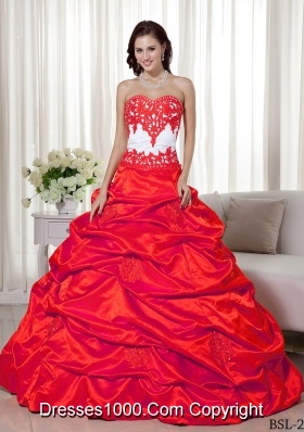 Princess Sweetheart for 2014 Appliques Quinceanera Dress with Pick-ups