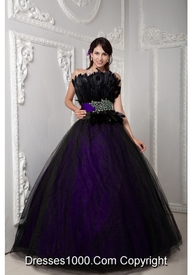 Puffy Beading and Feather for 2014 Spring Quinceanera Dresses
