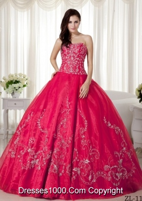 Puffy Sweetheart Floor-length Beading and Embroidery for 2014 Quinceanera Dress