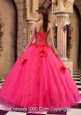 2014 Luxurious Coral Red Puffy Quinceanera Dress Strapless with Beading