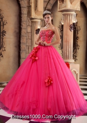 2014 Luxurious Coral Red Puffy Quinceanera Dress Strapless with Beading