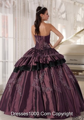 2014 New Style Puffy Strapless Beading Quinceanera Dresses with Appliques