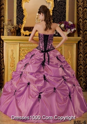 Discount Strapless Sweet 16 Dresses with Black Appliques