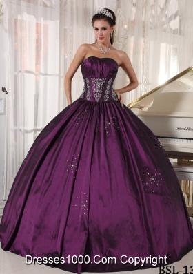 Puffy Strapless Embroidery and Beading 2014 New Style Quinceanera Dresses
