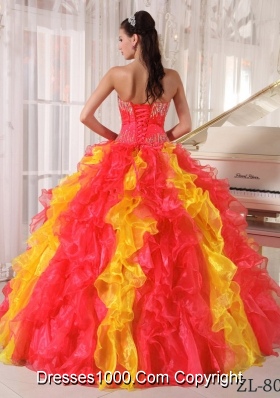 2014 Puffy Sweetheart Pleats and Sequins Quinceanera Dresses