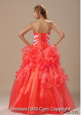 Appliques Sweetheart 2014 Quinceanera Dresseses in Red