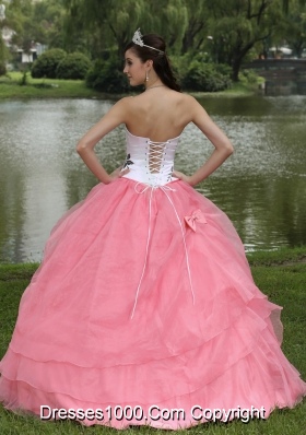 Discount Strapless Pink Quinceanera Gown Dresses with Embroidery