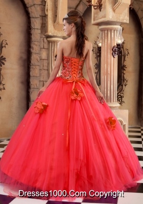 Elegant Red Princess Strapless 2014 Beading Quinceanera Dresses