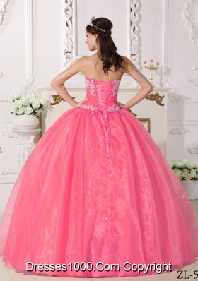 New Style Strapless Organza Quinceanera Gown with Appliques