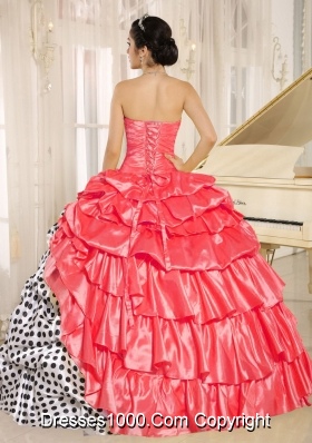 Popular Multi-color Pick-ups Strapless 2014 Quinceanera Dress