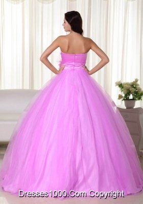 Princess Sweetheart Tulle Quinceanera Dress with Flowers and Beading