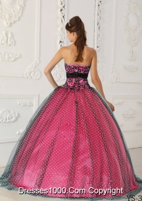 Puffy Strapless Appliques Sweet 15 Dresses with Appliques and Beading