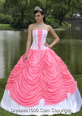 2014 Custom Made Quinceneara Dresses with Pick-ups Strapless