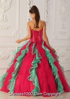 2014 Puffy Strapless Appliques and Beading Quinceanera Dresses