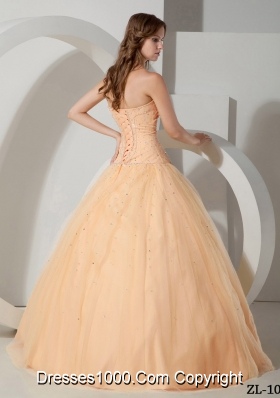 Elegant Princess Strapless Quinceanera Gown Dresses with Beading