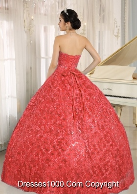 Embroidery Sequins Sweetheart Red Quinceanera Dresses 2014