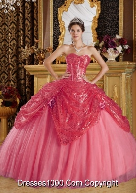 Lovely Puffy Sweetheart Sequines 2014 Quinceanera Dresses