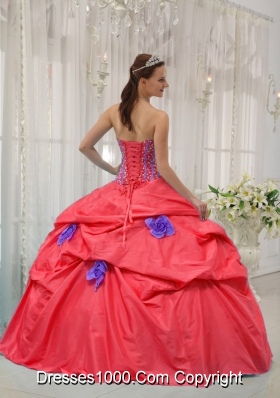 Perfect Red Puffy Strapless Beading Sweet 16 Dresses for 2014