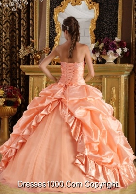 Puffy Strapless Sweet 16 Dresses with Beading and Pick-ups