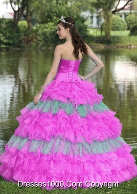 Beaded Strapless Tiered Sweet Quinceanera Gowns for Cheap