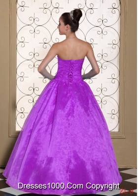 2014 Lovely Strapless Quinceanera Dress With Beaded Decorate Bust