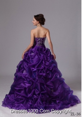 Ball Gown Sweetheart Appliques and Pick-ups For Quinceanera Dress