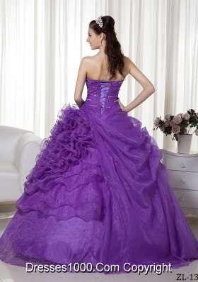 Ball Gown Sweetheart Simple Quinceanera Dress with Beading and Ruching Ruffles