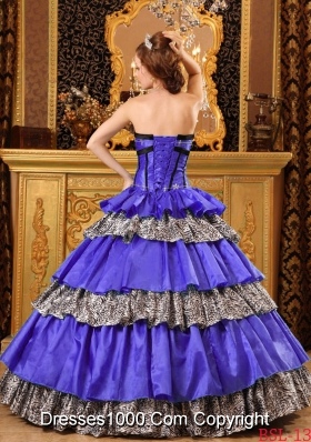 Popular Princess Sweetheart Taffeta Ruffles Purple Quinceanera Dresses