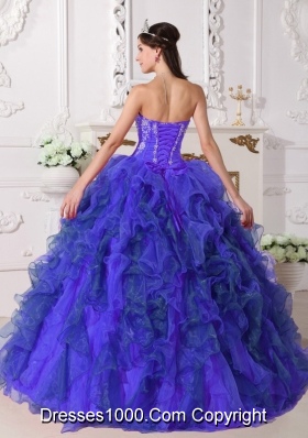 Sweetheart Sweet 16 Dresses with Organza Ruffles and Embroidery