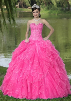 Beaded Ruffles Layered Decorate Famous Designer Quinceanera Dress With Sweetheart Coral Red Skirt