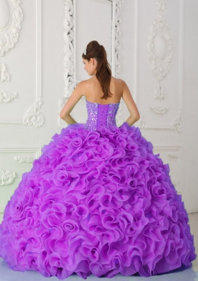 Strapless Quinceanera Gowns with Ruffles and Beading Organza