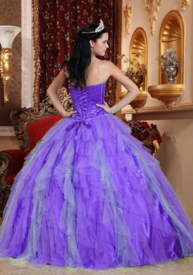 Sweetheart Beading Dresses For Quinceaneras with Ruffles and Ruching