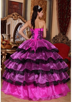 2014 Multi-color Ball Gown Sweetheart Quinceanera Dress with Organza Ruffles