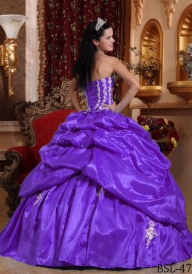 Ball Gown Strapless Appliques and Pick-ups Dresses For 15