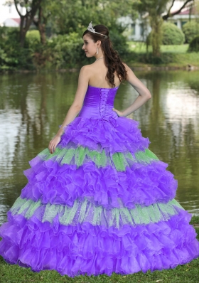 Beaded Decorate Bust Sequins Multi-color Strapless The Super Hot Sweet Quinceanera Dress