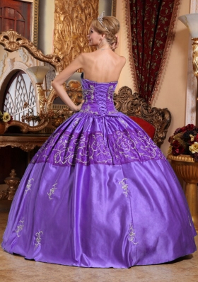 Brand New Purple Ball Gown Sweetheart Embroidery Quinceanera Gowns Dresses