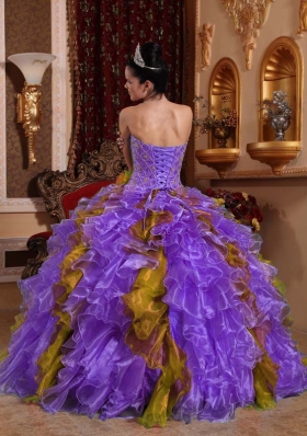 Exclusive Ball Gown Sweetheart Beading Ruffles Quinceanera Dress