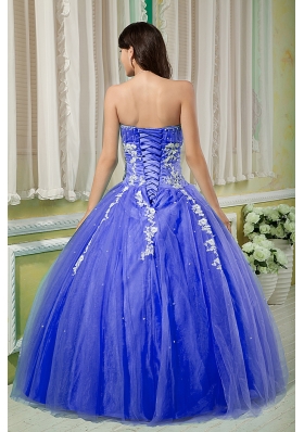 Purple Ball Gown Sweetheart Dresses For Quinceaneras with Appliques