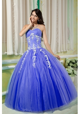 Purple Ball Gown Sweetheart Dresses For Quinceaneras with Appliques