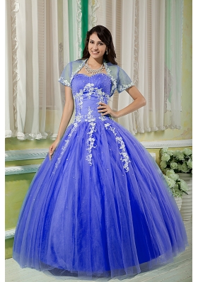 Purple Ball Gown Sweetheart Dresses For Quinceaneras with Appliques