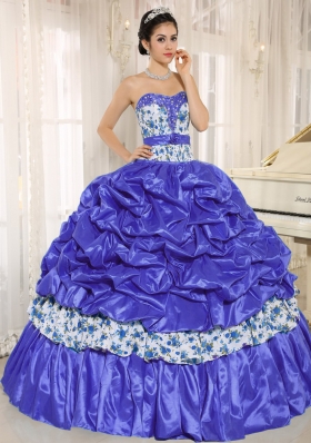 Ball Gown Sweetheart Beaded and Pick-ups For Purple Quinceanera Dress