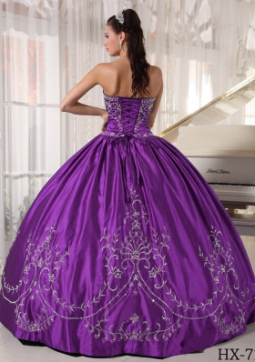 Discount Puffy Strapless Sweet Sixteen Dresses with Embroidery