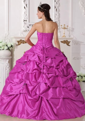 Elegant Ball Gown Sweetheart Hot Pink Quinceanera Dress with Beading