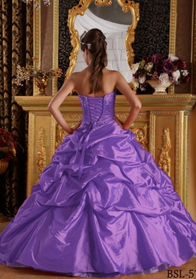 Elegant Purple Princess Sweetheart Appliques Quinceanera Dresses